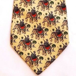 Salvatore Ferragamo Accessories - Salvatore Ferragamo Elephant Print Yellow Tie Salvatore Ferragamo Accessories - Salvatore Ferragamo Elephant Print Yellow Tie